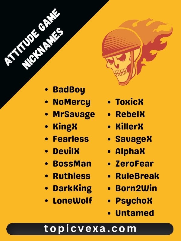 Attitude Game Nicknames