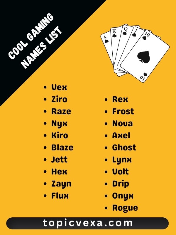 Cool Gaming Names List