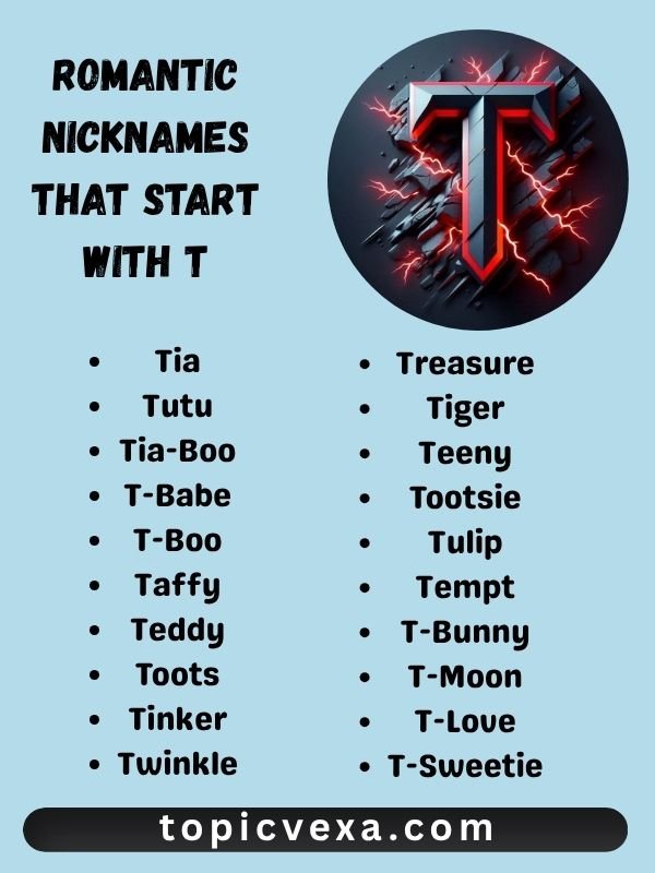 Romantic Nicknames That Start With T
