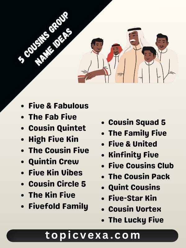5 Cousins Group Name Ideas
