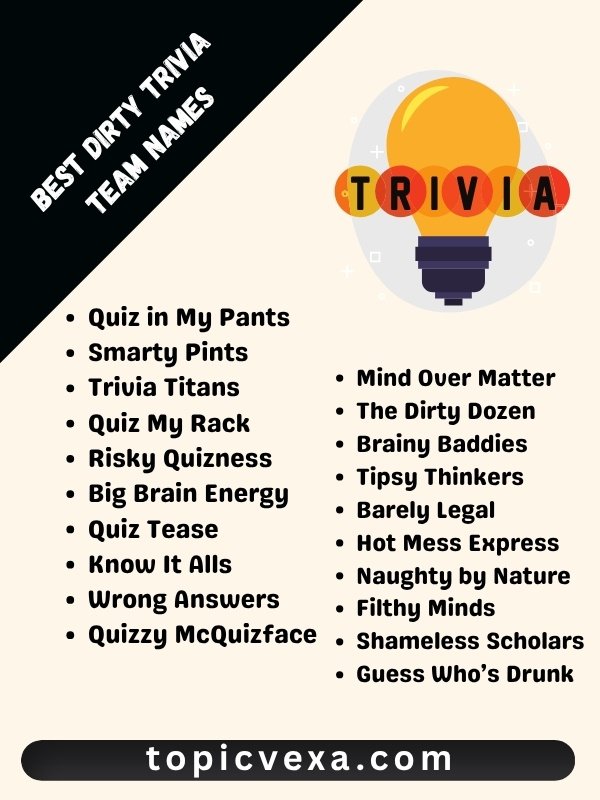 Best Dirty Trivia Team Names