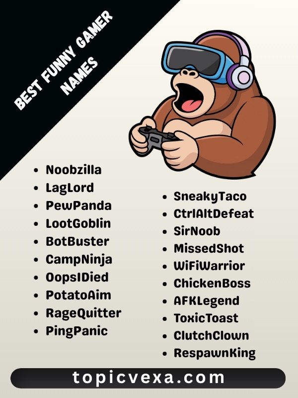 Best Funny Gamer Names