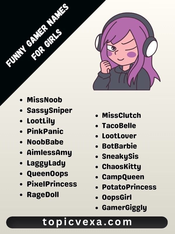 Funny Gamer Names For Girls