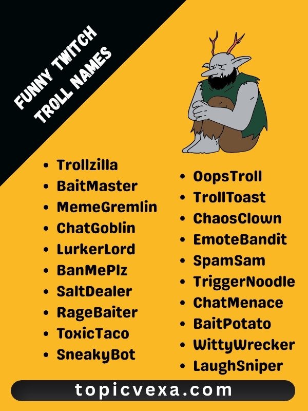 Funny Twitch Troll Names
