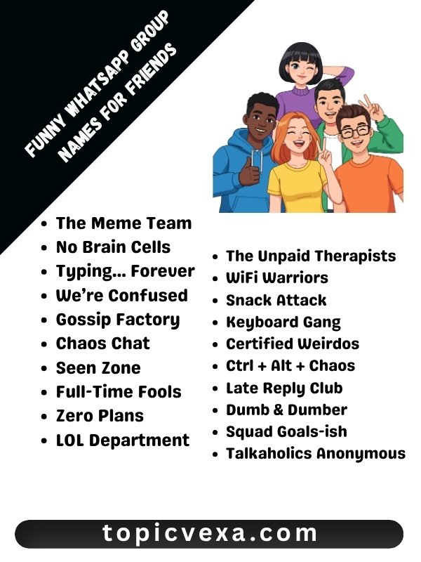 Funny WhatsApp Group Names for Friends