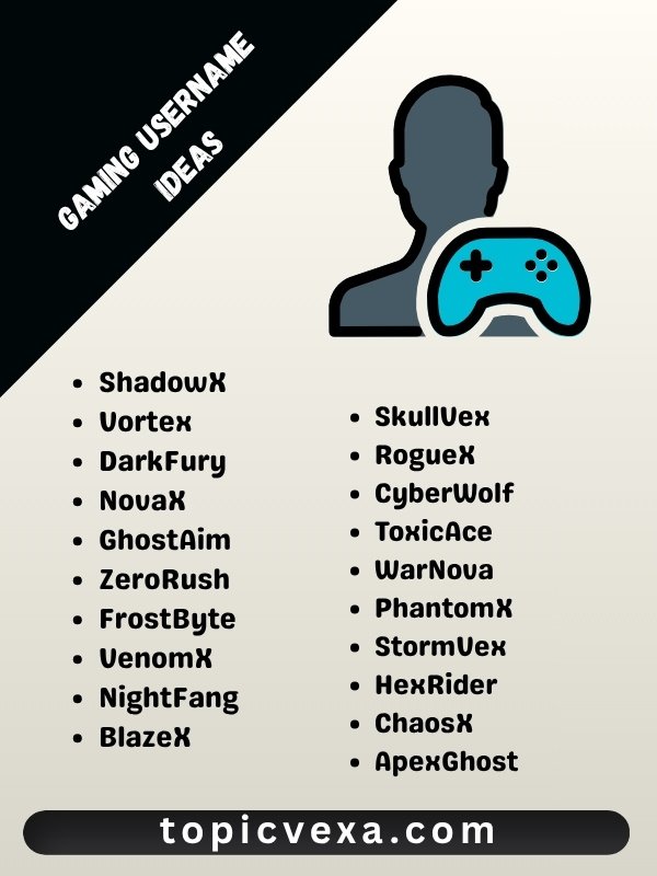 Gaming Username Ideas