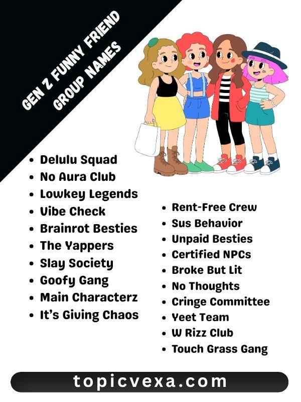 Gen Z Funny Friend Group Names