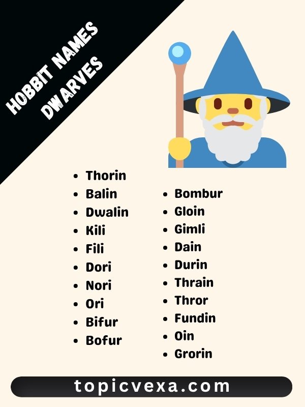 Hobbit Names Dwarves