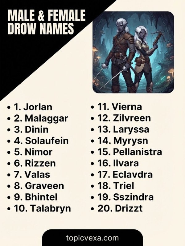 Male & Female Drow Names