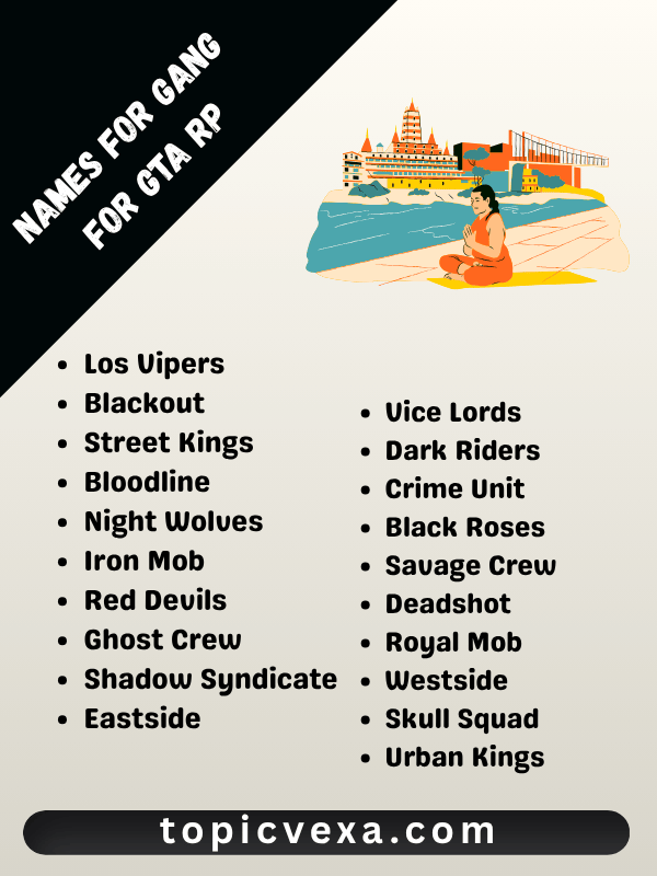 Names For Gang For GTA RP