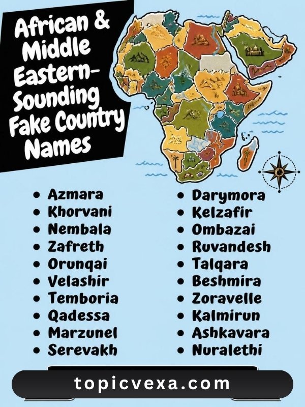 African & Middle Eastern-Sounding Fake Country Names