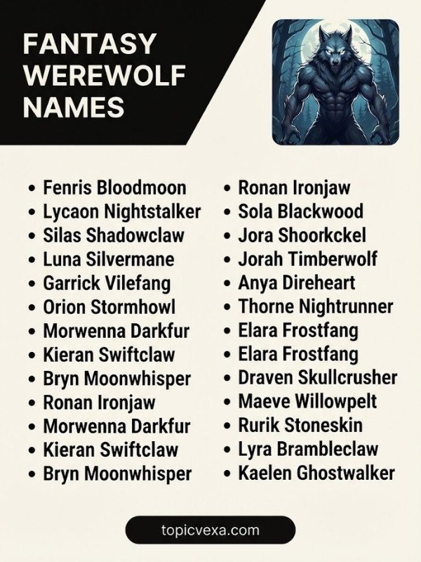 Fantasy Werewolf Names