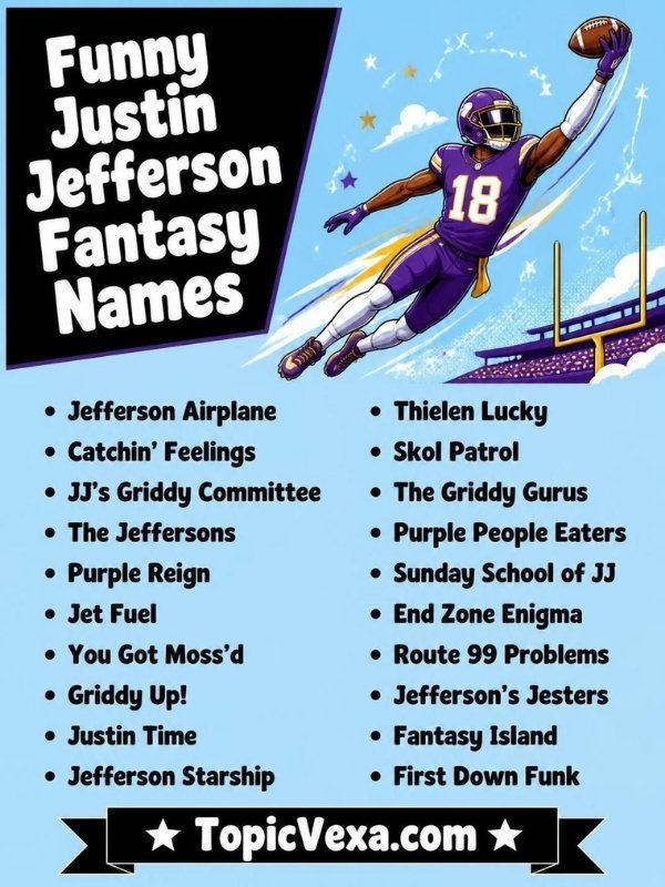 Funny Justin Jefferson Fantasy Names