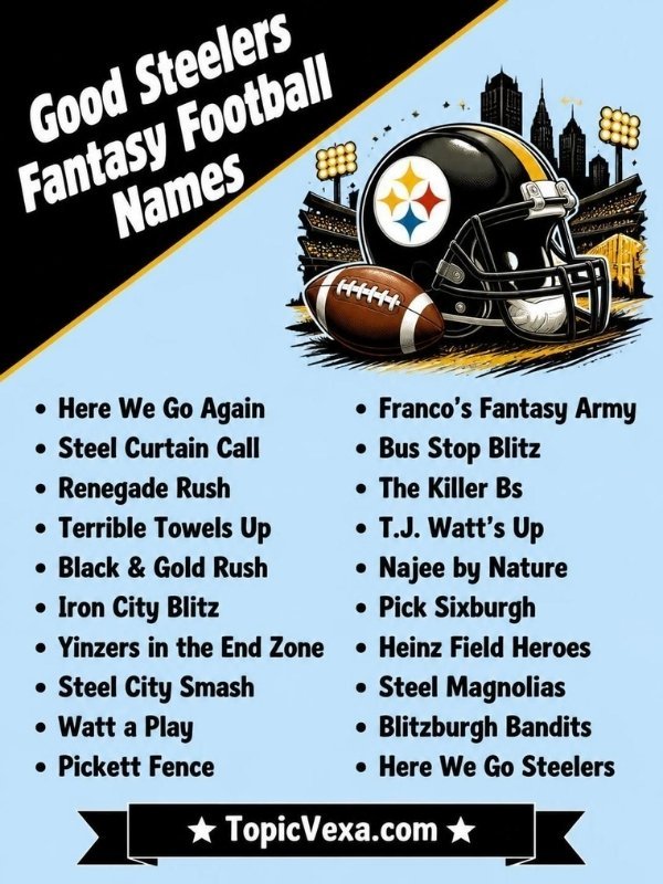 Good Steelers Fantasy Football Names