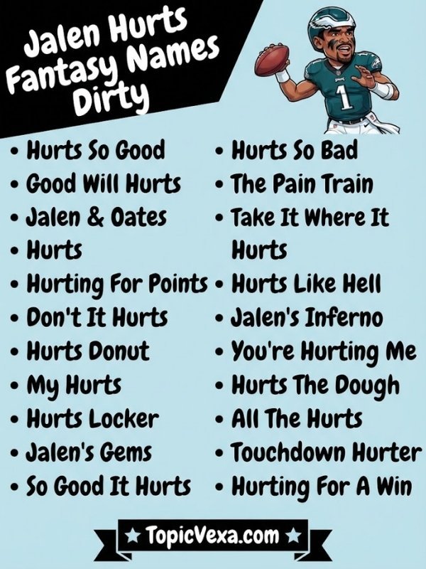 Jalen Hurts Fantasy Names Dirty